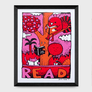READ 8.5x11 Print (various colours) By Floating World Studio