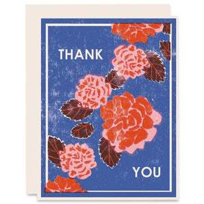 Red Peonies Thank You Card By Heartell Press