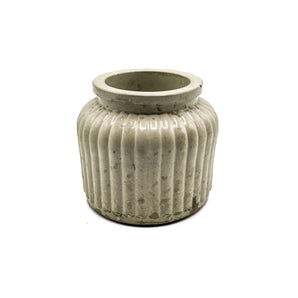 Ribbed Concrete Vase (Wide) By CG Watercolors &