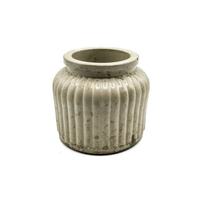 Ribbed Concrete Vase (Wide) By CG Watercolors &