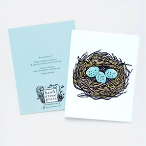 Robin’s Nest Card By Hawk and Rose Press