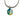 Round Abstract Teal/Blue/Yellow Handpainted Glass Pendant