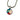 Round Abstract Teal/Pink/Red Handpainted Glass Pendant