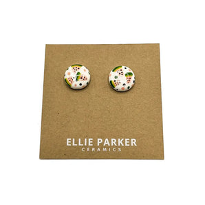 Round Painted Watermelon Studs By Ellie Parker