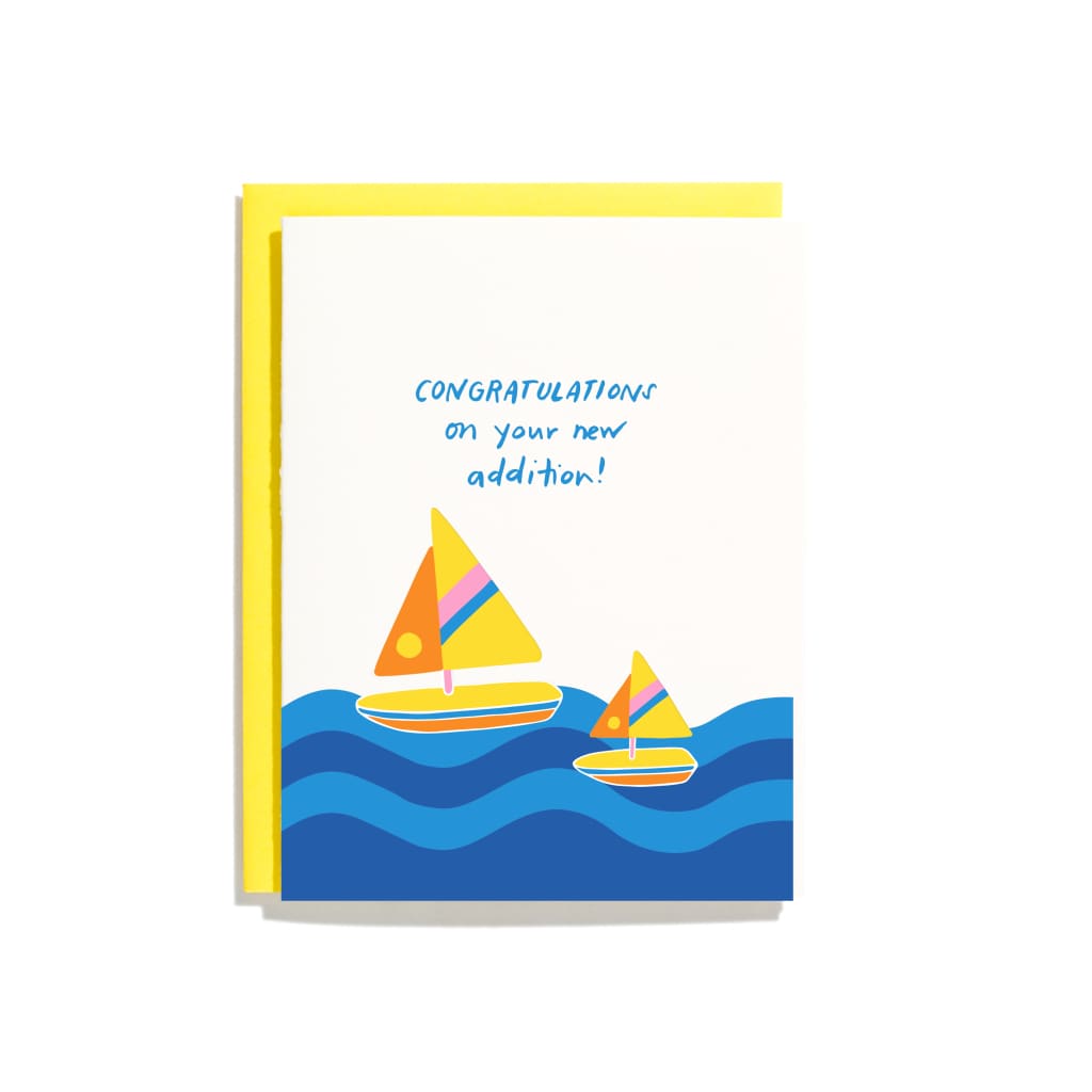 Sailboat Baby Card By Shorthand Press