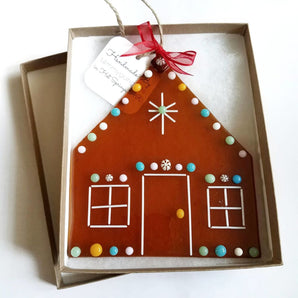 Gingerbread Glass House Ornament (various designs)