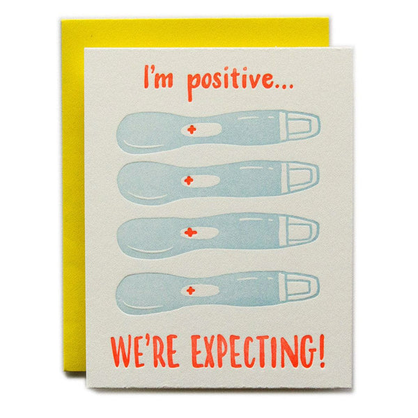 SALE - Positive Expecting Baby Announcement Card