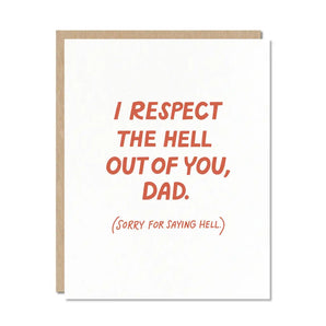 SALE - Respect Dad Card By Odd Daughter Paper Co.