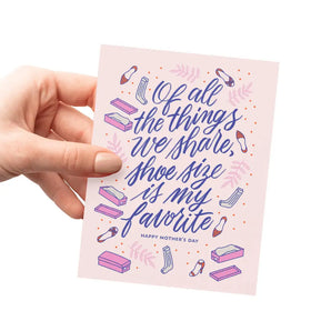 SALE - Shoe Size Mom Card By Friendly Fire Paper
