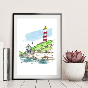Sambro Island Lighthouse 11x14 Print By Downtown Sketcher