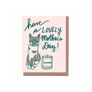 Scratch & Sniff Cat + Candle Mom Card By La Familia Green
