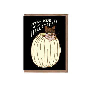 Scratch & Sniff Pumpkin Cat Card By La Familia Green