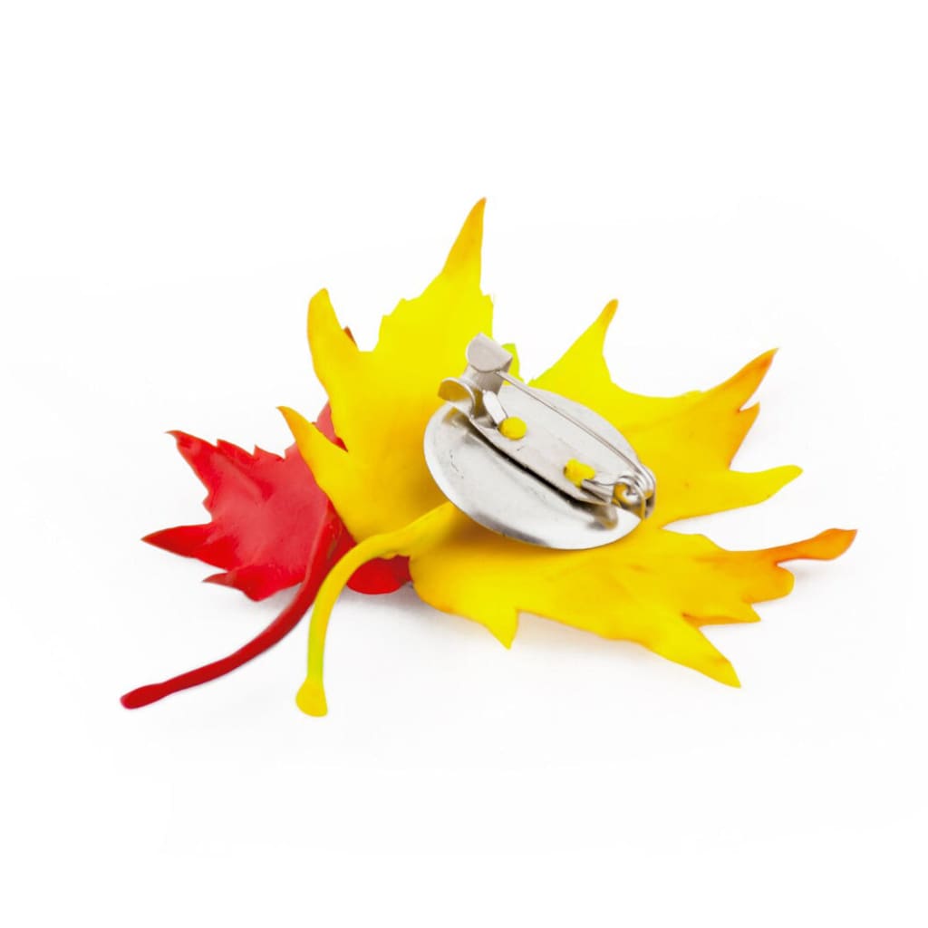 Sculpted Double Maple Leaf Brooch By Yuliia Khovbosha