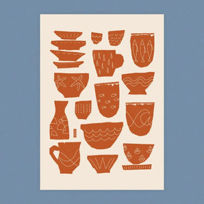 Seaside Dishes Tea Towel By Kautzi