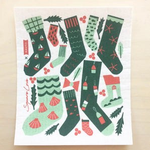 Seaside Stockings Swedish Dishcloth By Square Love