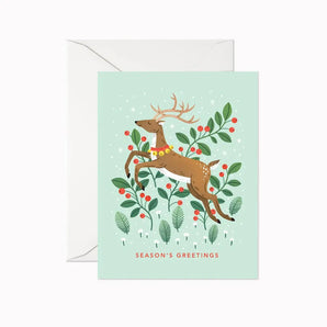 Season’s Greetings Reindeer Card By Linden Paper Co.