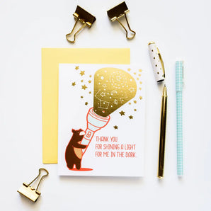 Shining A Light Thanks Foil Card By I Loot Paperie