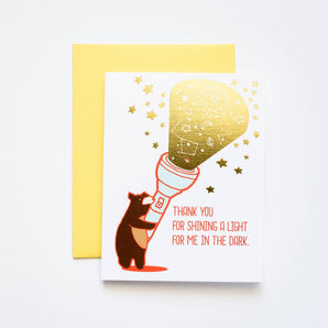 Shining A Light Thanks Foil Card By I Loot Paperie