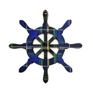 Ship’s Wheel - NS Tartan Ornament By Blue Crab Creative