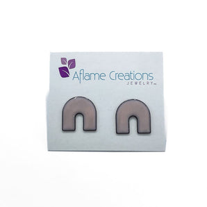 Short Arch Stud Earrings (various colours) By Aflame
