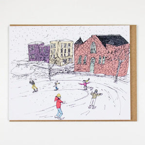 Skating At The Oval Card By Emma FitzGerald Art & Design