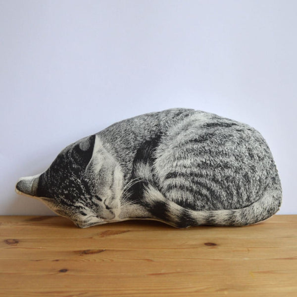 Sleeping Cat Pillow By Broderpress