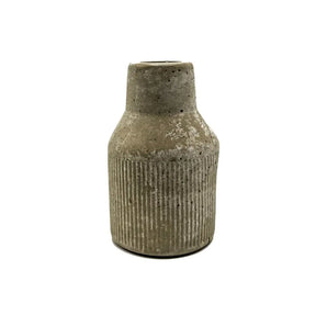 Small Ribbed Concrete Bottle Vase By CG Watercolors &