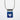 Small Square White Heart on Blue Handpainted Glass Pendant
