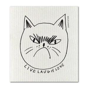 Snitty Kitty Live Laugh Love Swedish Dish Cloth By Badger &