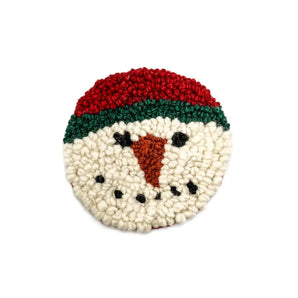 Snowman Rug Hooked Coaster By Lucille Evans Rugs