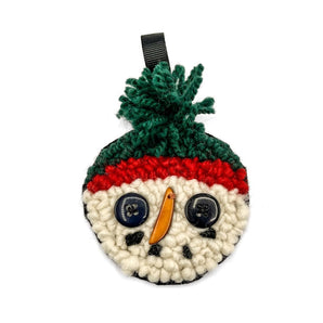 Snowman Rug Hooked Ornament By Lucille Evans Rugs