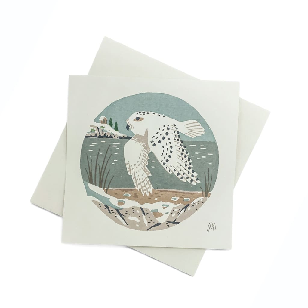 Snowy Owl At Crystal Crescent Card By Midnight Oil