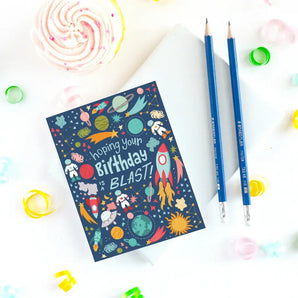 Space Birthday Card By Pedaller Designs