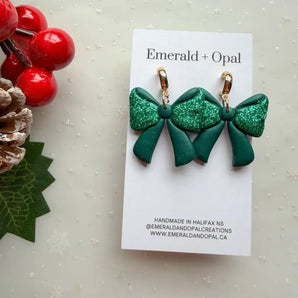 Sparkle Bow Dangle Earrings (various colours) By Emerald