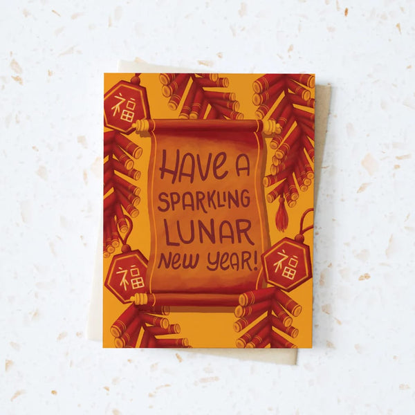 Sparkling Lunar New Year Card By Hop & Flop