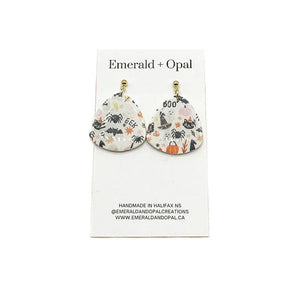 Spooky Triangle Dangle Earrings By Emerald and Opal