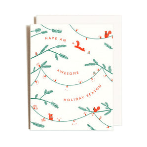 Squirrels Christmas Card By Homework Letterpress