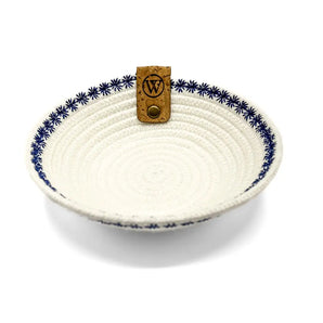 Starburst Pattern Ring Bowl - White & Cobalt Blue By Warm