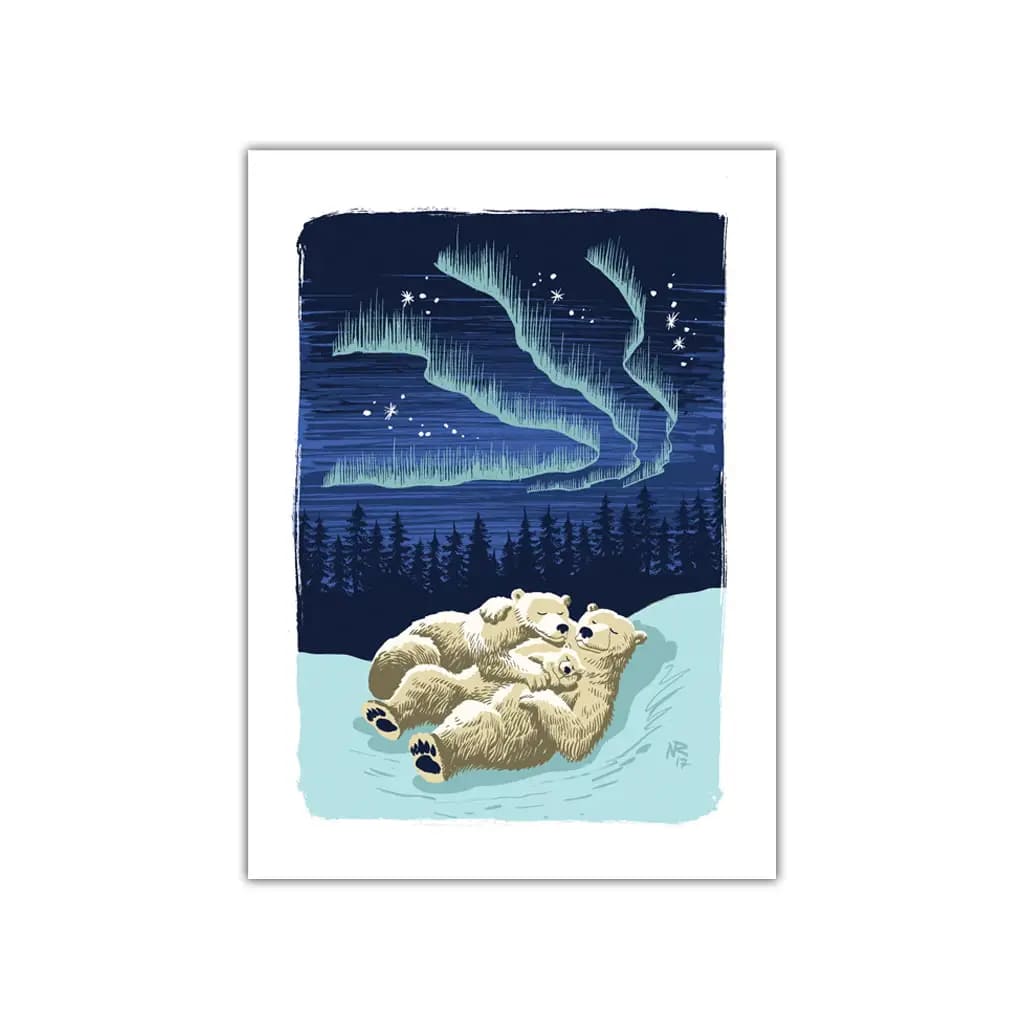 Starry Night Polar Bear Card By Nyco Rudolph