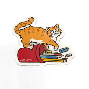 Stationery Cat Sticker By Kate Leth