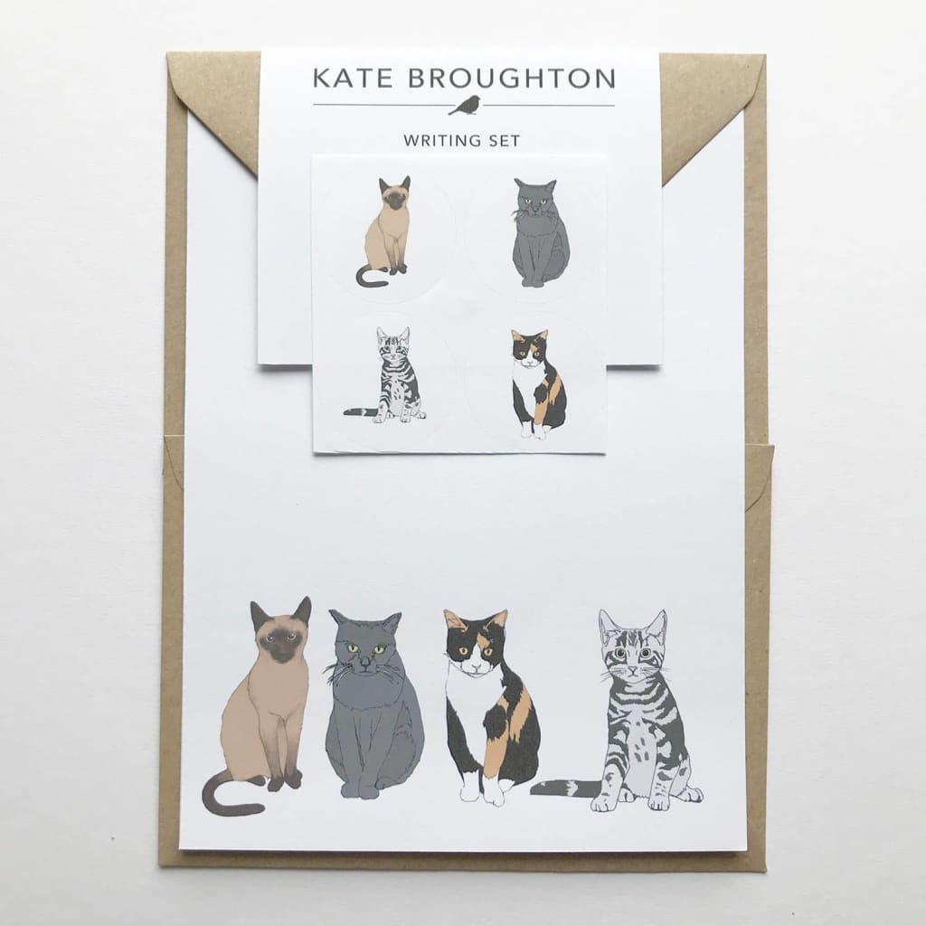 Stationery Writing Set - Cats By Kate Broughton