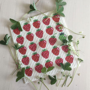 Strawberries Swedish Dish Cloth By Square Love