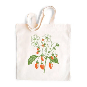Strawberry Flower Tote Bag By Little Lark