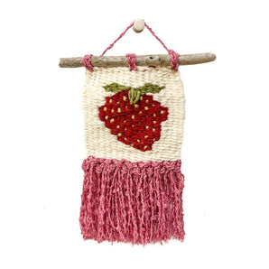 Strawberry Mini Woven Wall Hanging (various colours)
