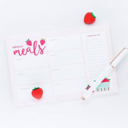 Strawberry Weekly Meal Plan Notepad By Graphic Anthology