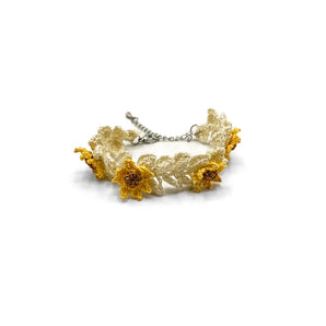 Sunflower Crochet Bracelet By HG Craft