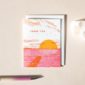 Sunset Thank You Card By Homework Letterpress