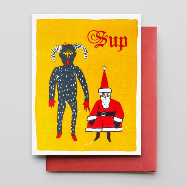 Sup Krampus & Santa Card By Hammerpress