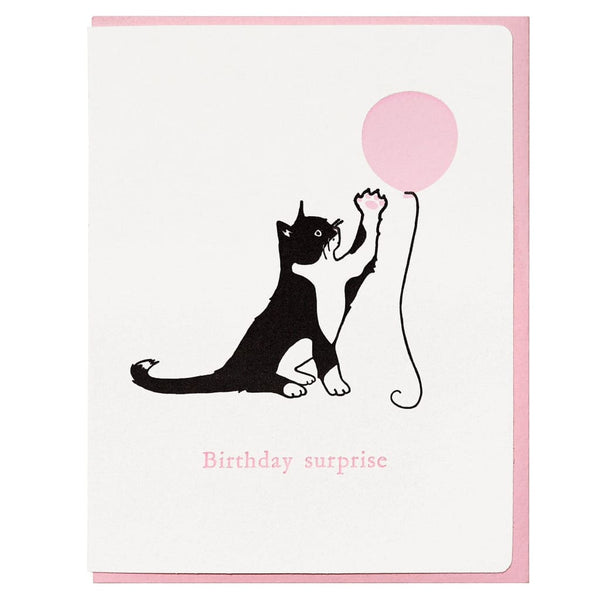 Surprise Birthday Cat Card By Dogwood Letterpress