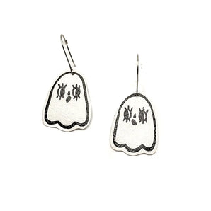 Surprised Eyelash Ghost Outline Earrings By Printedmel